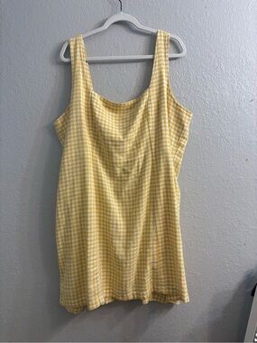 Old Navy Butter Yellow Gingham Shift Mini Dress